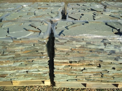 Плитняк златолит зелёный для цоколя, отмостки купить в Арамиле